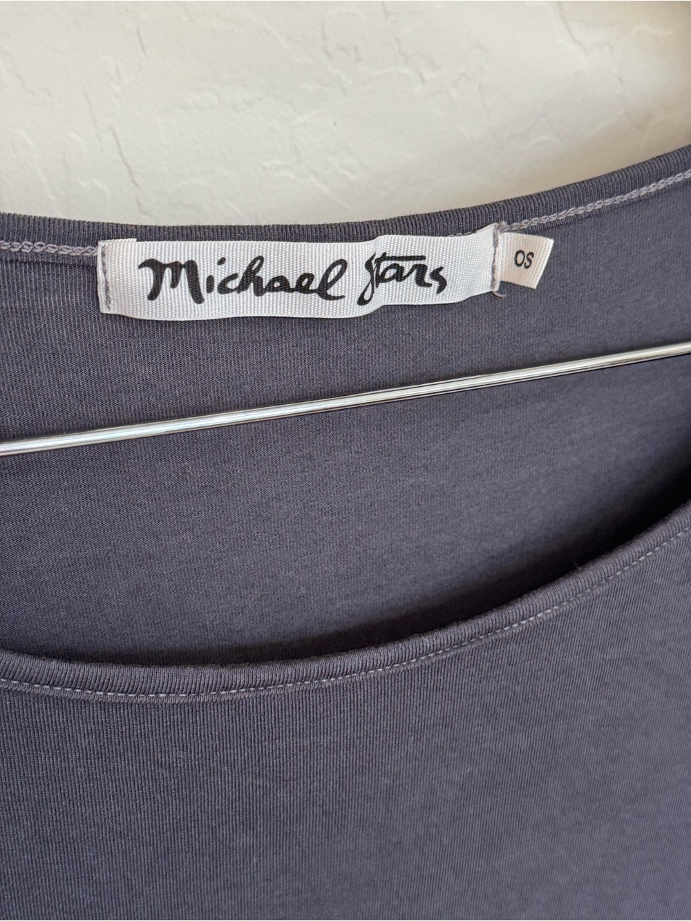 Michael Stars Grey Dolman Sleeve Scoop Neck  Slouchy Tee OS - Picture 2 of 4